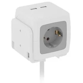 Bulle Powercube Ασφαλείας 4 Θέσεων Με 2 Usb Και Καλώδιο 1.5m Λευκό Bulle - 1