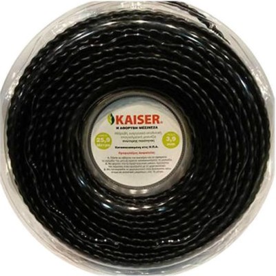 Kaiser Μεσινέζα Χορτοκοπτικού Στριφτή VS155DLG12 3.9mm x 25.9m Μαύρη