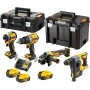 Dewalt DCK429P3T Σετ Γωνιακός Τροχός Δραπανοκατσάβιδο, Κατσαβίδι & Σκαπτικό 18V με 3 Μπαταρίες 5Ah και Θήκη