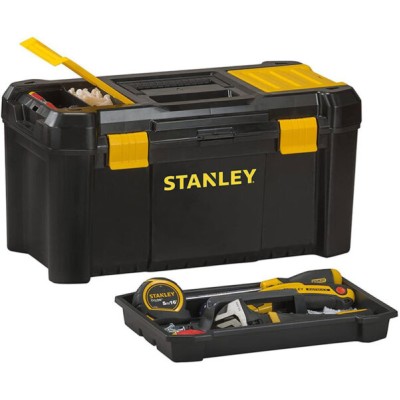 Stanley Essential Εργαλειοθήκη Χειρός Πλαστική με Ταμπακιέρα Π48.2xB25.4xΥ25cm με Πλαστικό Κλιπ