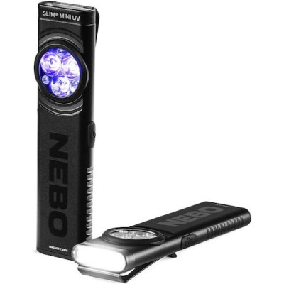 NEBO SLIM Mini UV Επαναφορτιζόμενος Φακός Τσέπης LED & UV με Μέγιστη Φωτεινότητα 150lm