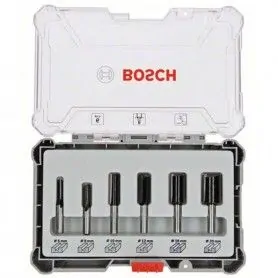 BOSCH Σετ 6 Φρέζες για ρούτερ ευθείας κοπής 6mm στέλεχος (2607017465)