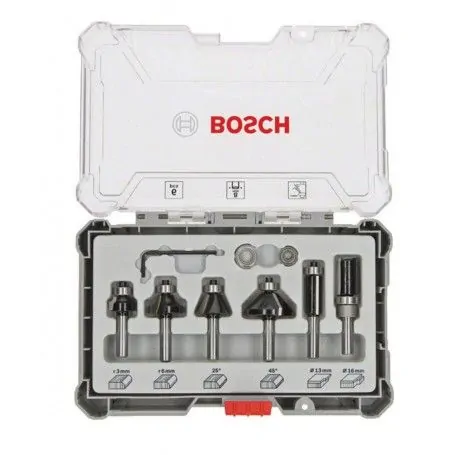 BOSCH Σετ Φρέζες για Ρούτερ Φ6mm - 6 Τμχ (2607017468)