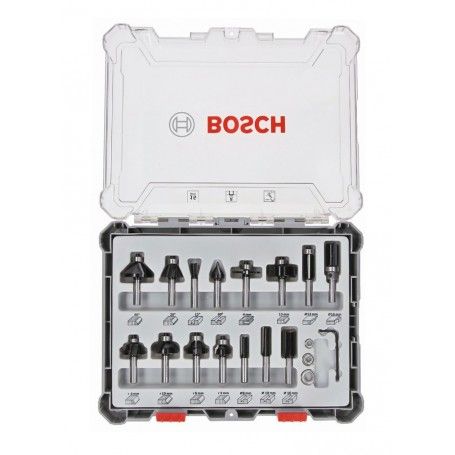 BOSCH Σετ Φρέζες για Ρούτερ Φ8mm - 15 Τμχ (2607017472)