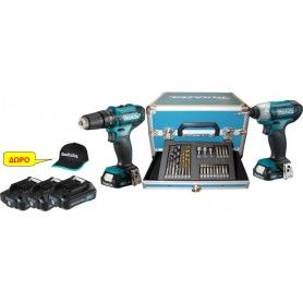 Makita CLX228SAX2 Σετ Κρουστικο Δραπ. HP331D Και Παλμικο Κατσαβιδι TD110D (3 X 12V 2.0Ah) Σε Μεταλικη Θηκη Makita - 1