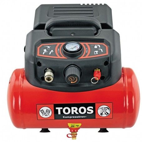 Toros Αεροσυμπιεστής Μονομπλόκ Oilfree 6Lt 1.5Hp Toros - 1