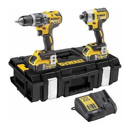 Dewalt DCK266P2-QW Σετ Κρουστικο Δραπανοκατσαβιδο 18V Brushless + Παλμικο Κατσαβιδι 18V Με Δυο Μπαταριες Των 5Ah Dewalt - 1